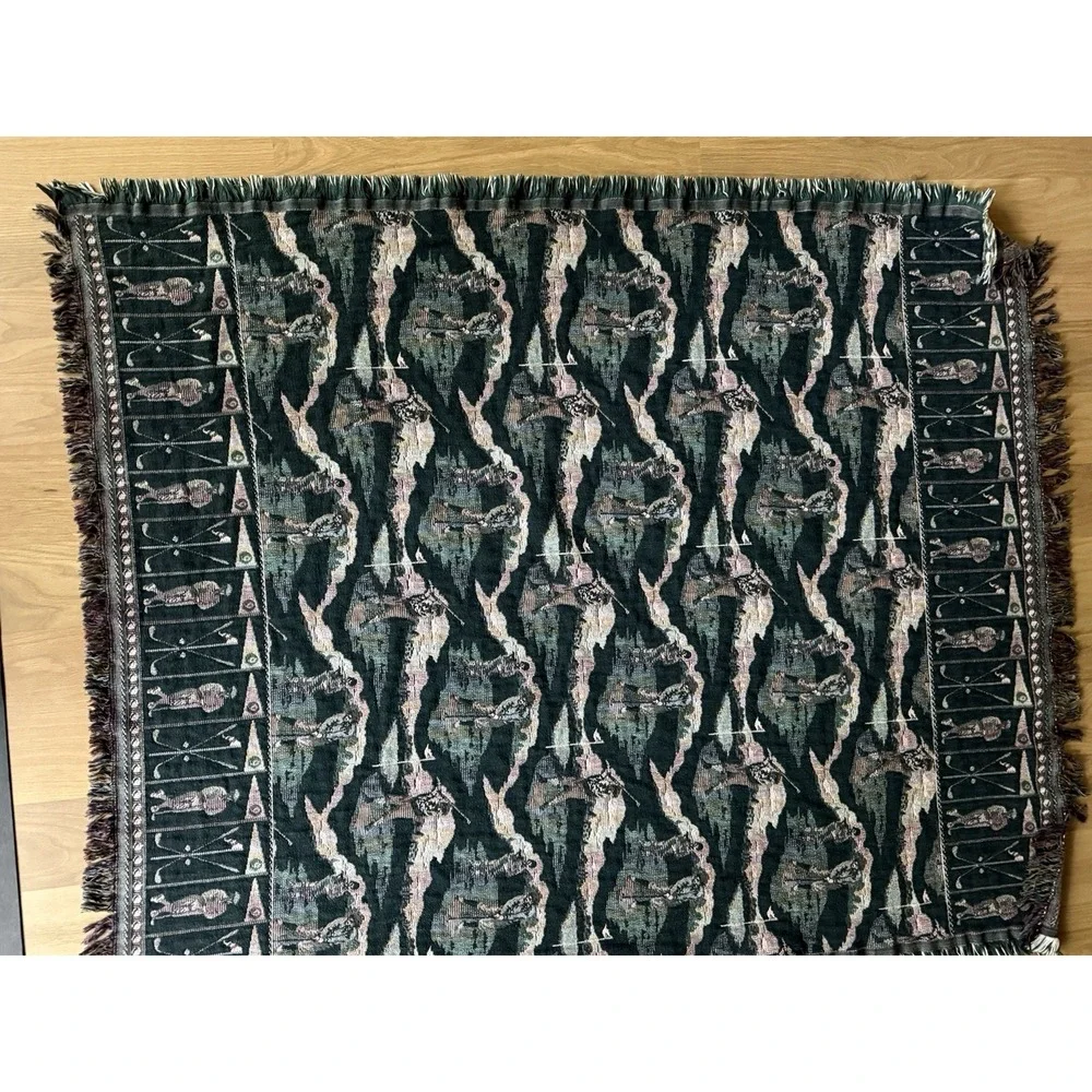 Goodwin Weavers Old Fashioned Golf Tapestry Throw Blanket 51